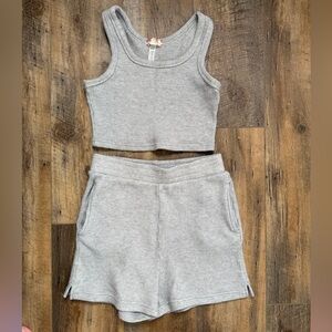 Altar’d State Waffle Knit High Waisted Matching Set, Size Medium